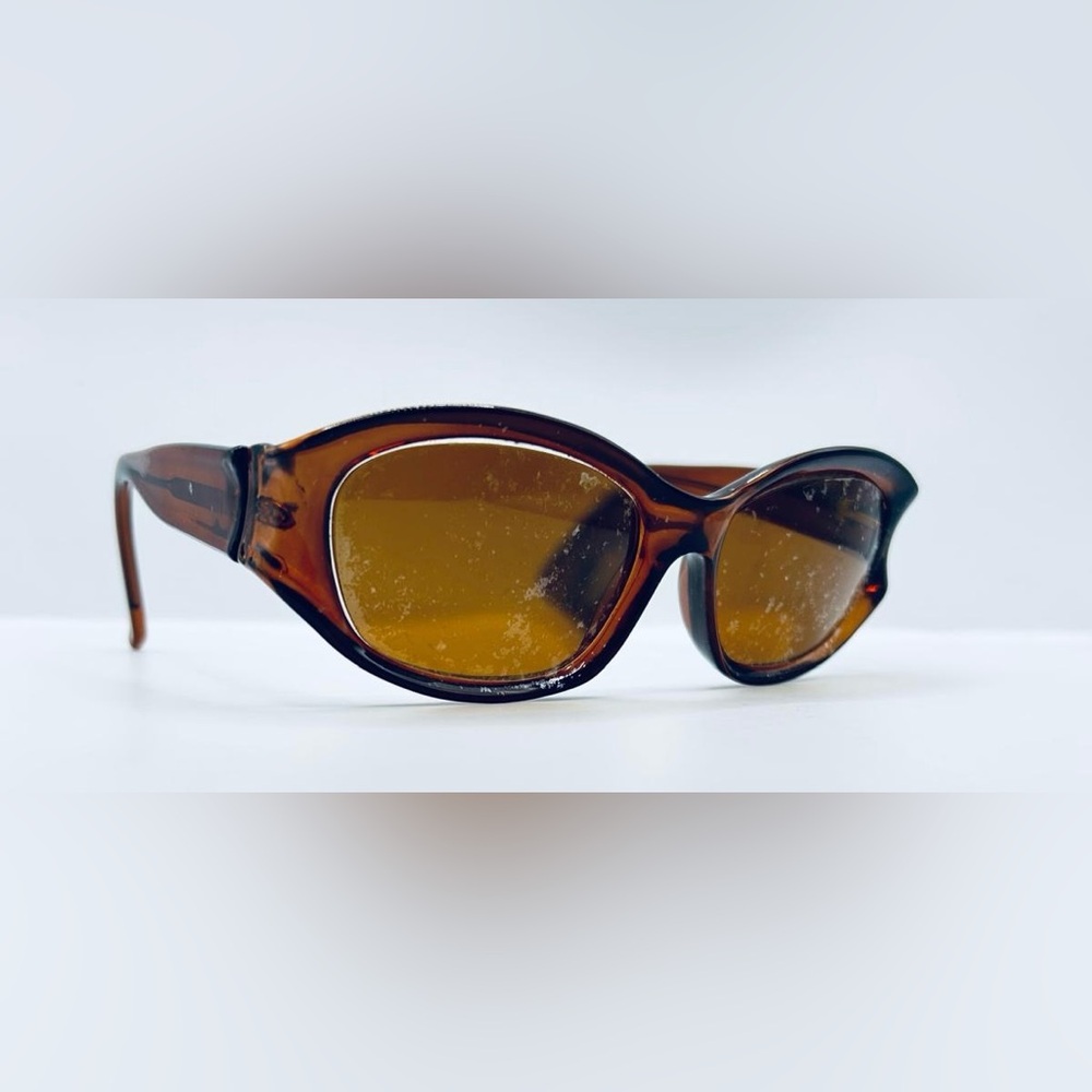 Vintage Lauren Hutton LS86PL Brown Oval Sunglasses Frames Only